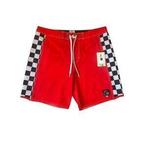 Quiksilver Men original Arch 18"  board Shorts  red/Checker  Size 38